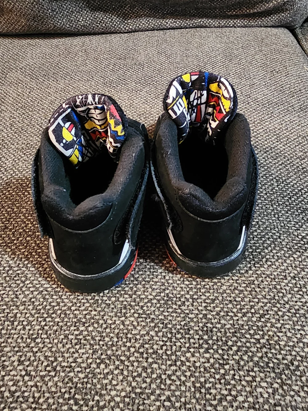 Nike Air Jordan 8 Retro Black and Red High-Top Sneaker - Velcro Closure
